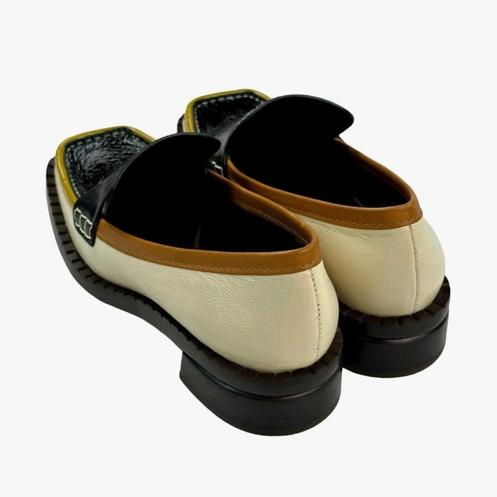 Tory Burch 70s Square Loafer 25mm Size 7
Perfect Blk/Cream/Tan Cuoio w/dust bag - Picture 4 of 17